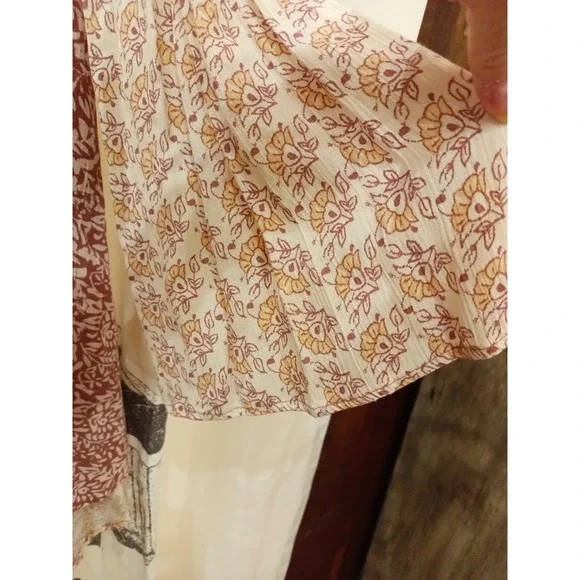 Knox Rose Womens Long Sleeve Floral Print Tunic Top Size L - Picture 4 of 6